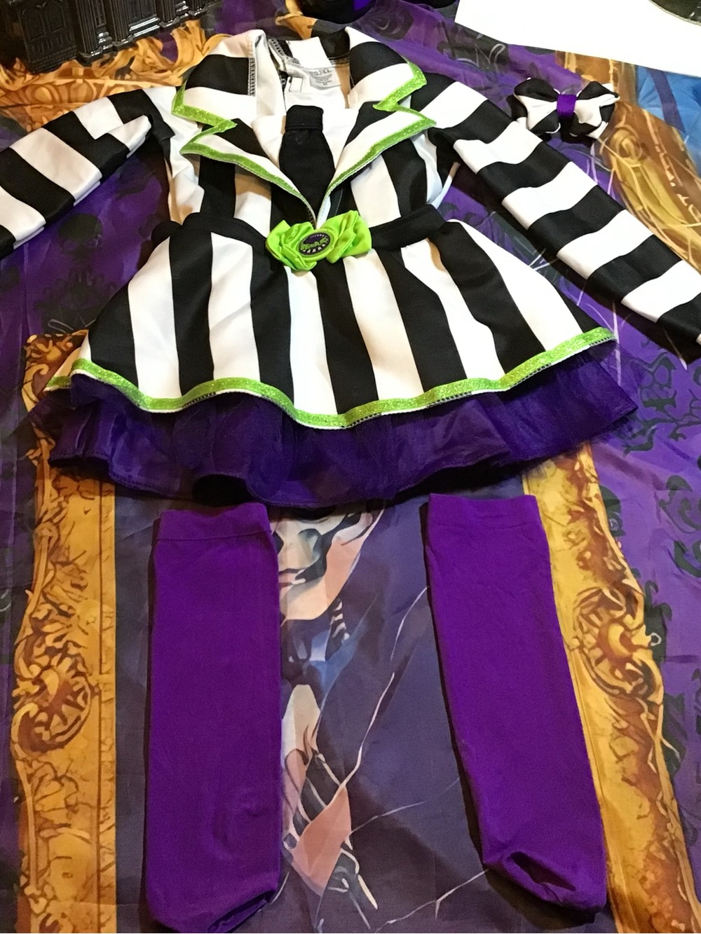 Beetlejuice dress toddler costume with leggings size 2t